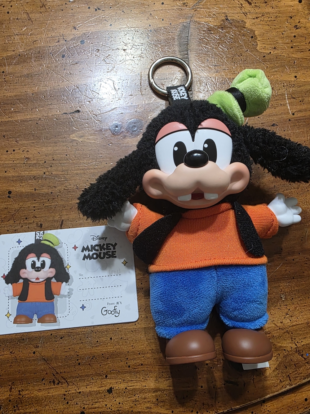 Disney Goofy Plush Keychain – Orange, Blue & Green